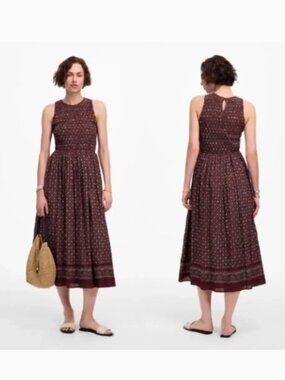 the melody smocked midi dress in daisy print The Melody Smocked Cotton Midi Dress in Daisy Print (Women)